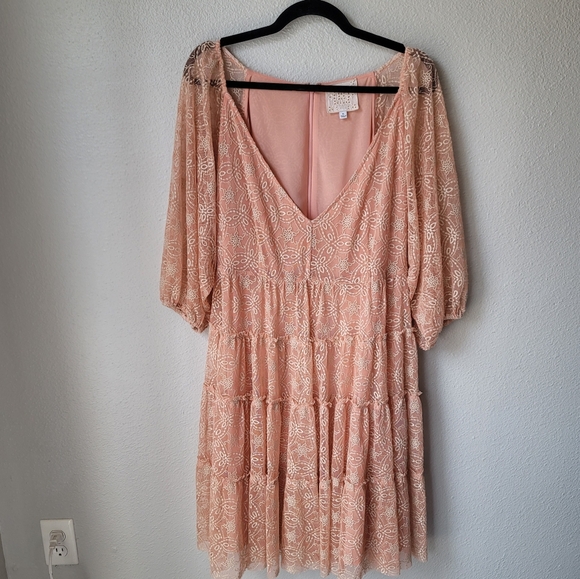 Johnny Was Jade Chelly Tiered Embroidered Dress, Size XLarge, Color Clay - Picture 6 of 14